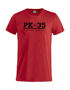 PK-35 T-paita punainen unisex leikkauksella