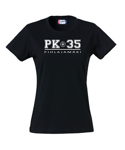 PK-35 T-paita musta naisten leikkauksella
